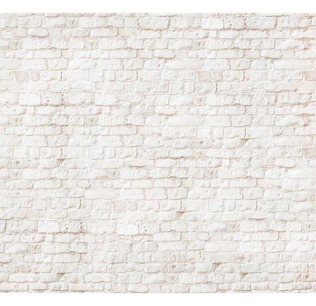 Peel & Stick Wall Mural - White Painted Brick Wall - Removable Wall Decals