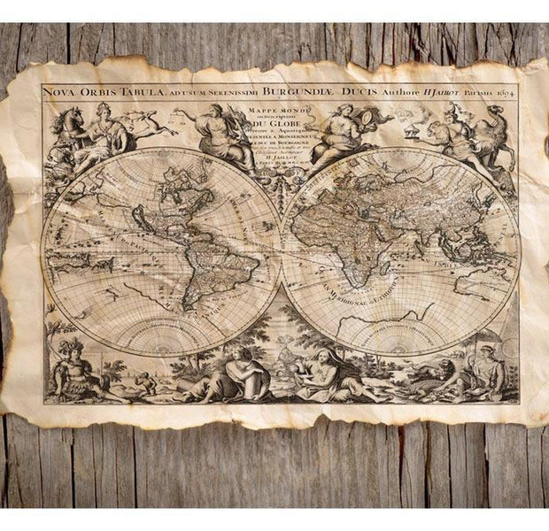 Peel & Stick World Map Wall Mural - Old World Map - Removable Wall Decals