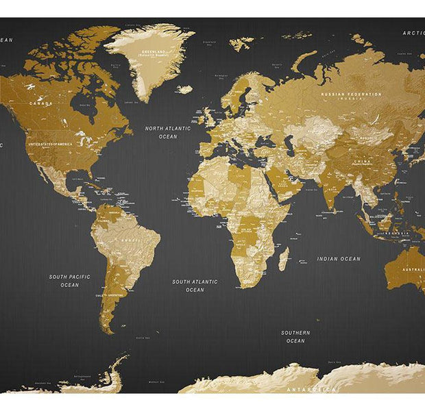 Peel & Stick World Map Wall Mural - World Map Modern - Removable Wall Decals