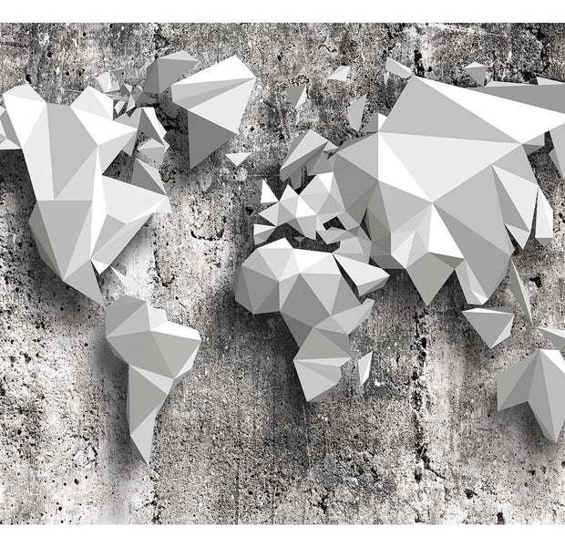 Peel & Stick World Map Wall Mural - World Map Origami - Removable Wall Decals