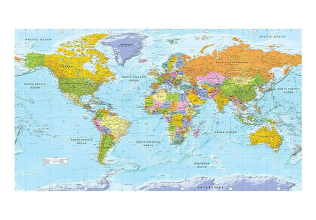 Peel & Stick World Map XXL Wall Mural - Original World Map - Removable Wall Decals