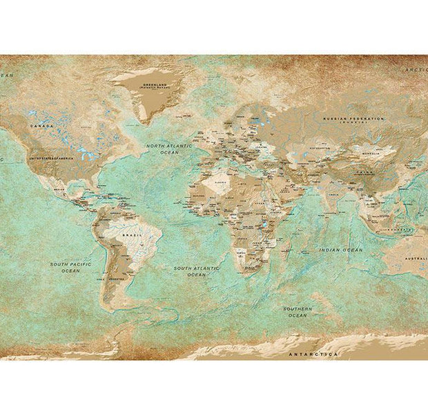 Peel & Stick World Map XXL Wall Mural - Vintage World Map - Removable Wall Decals