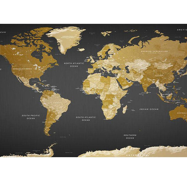 Peel & Stick World Map XXL Wall Mural - World Map Modern Colours - Removable Wall Decals