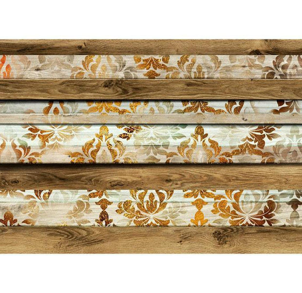 Peel & Stick XXL Wall Mural - Baroque on Wood - Removable Wall Decals