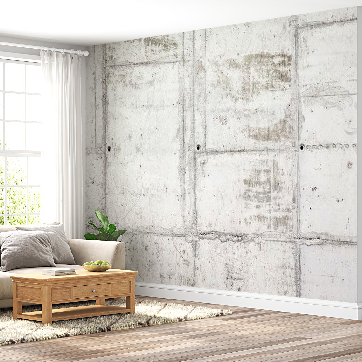 Peel & Stick XXL Wall Mural - Big Concrete Panels - Removable Wall Decals