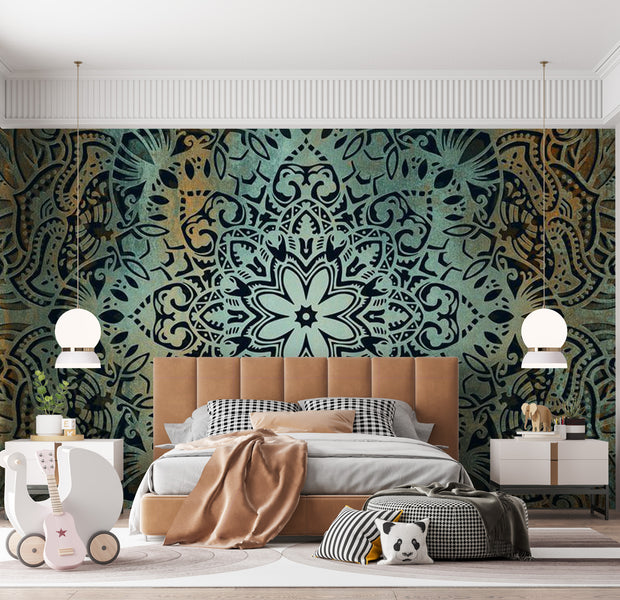 Peel & Stick Mandala Wall Mural - Flowers Of Calm Mandala - Removable Wall Decals