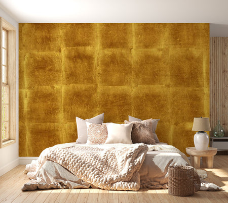 Peel & Stick XXL Wall Mural - Golden Abstract Tiles - Removable Wall Decals