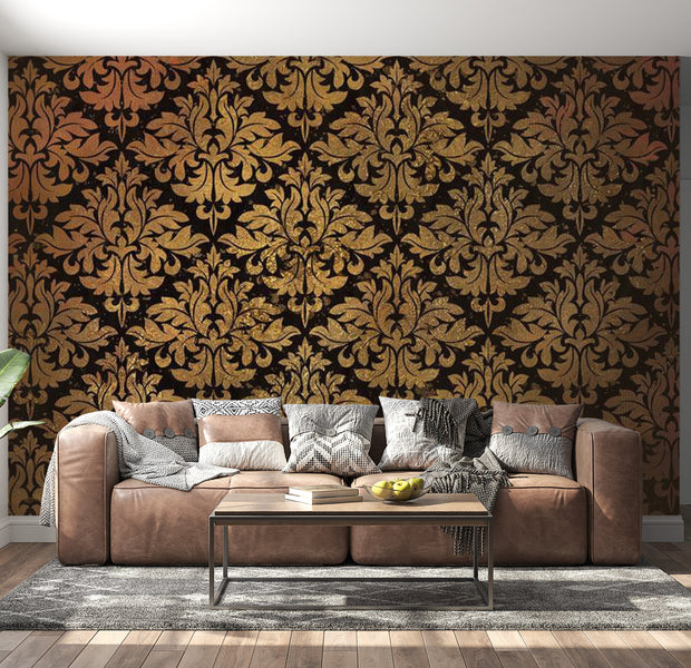 Peel & Stick XXL Wall Mural - Golden Baroque Pattern - Removable Wall Decals
