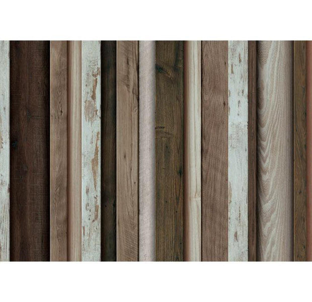 Peel & Stick XXL Wall Mural - Mixed Old Wooden Background - Removable Wall Decals