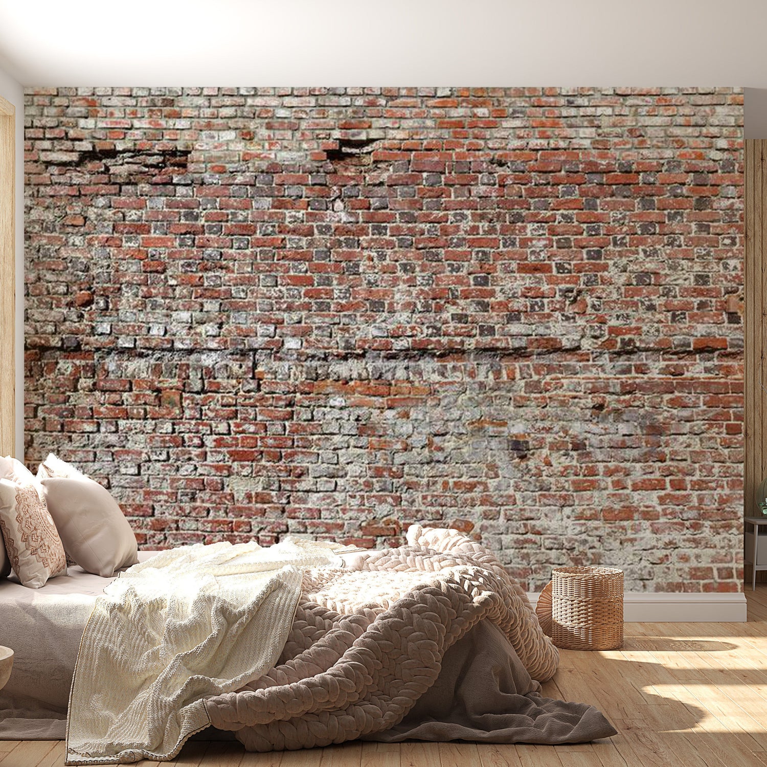 Peel & Stick XXL Wall Mural - Old Red Brick Wall - Removable Wall Decals