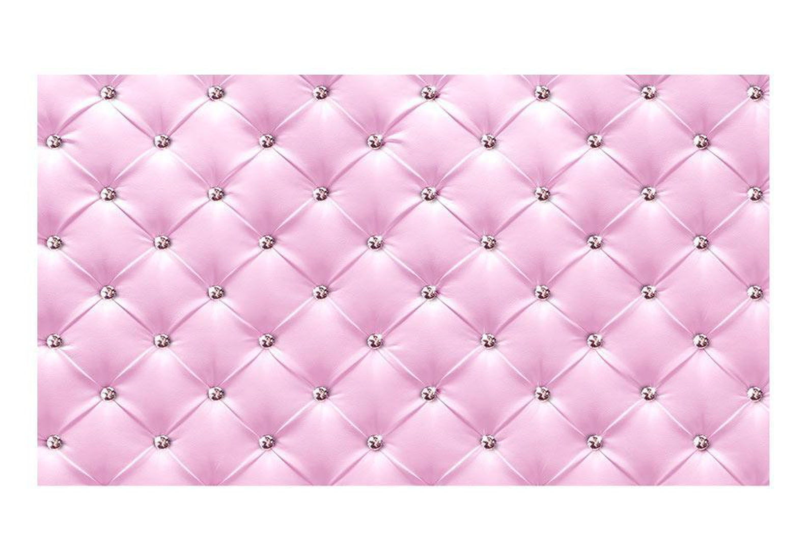 Peel & Stick Wall Mural - Pink Chesterfield And Diamonds - Removable Wall Decals