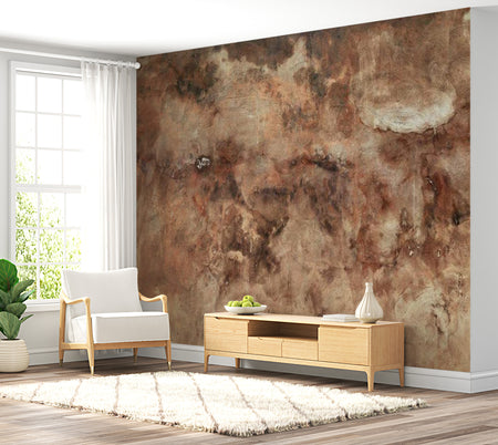 Peel & Stick XXL Wall Mural - Terracotta Concrete Plaster - Removable Wall Decals
