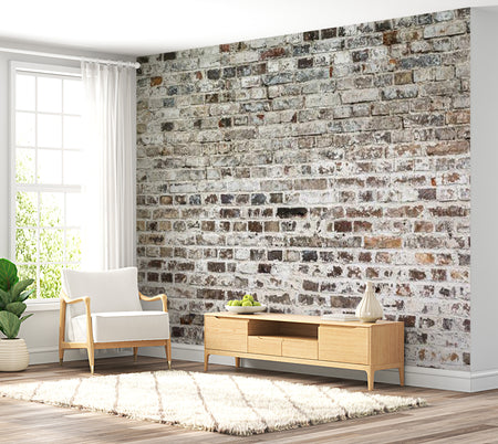 Peel & Stick XXL Wall Mural - Weathered Old Brick Wall - Removable Wall Decals