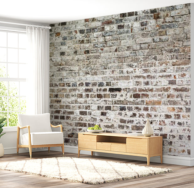 Peel & Stick XXL Wall Mural - Weathered Old Brick Wall - Removable Wall Decals