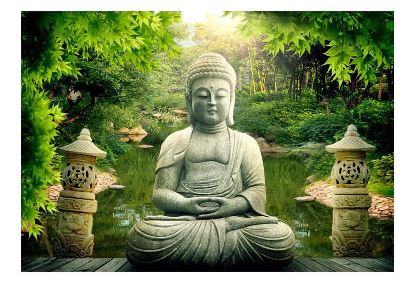 Peel & Stick Zen Wall Mural - Buddha's Garden - Removable Wall Decals