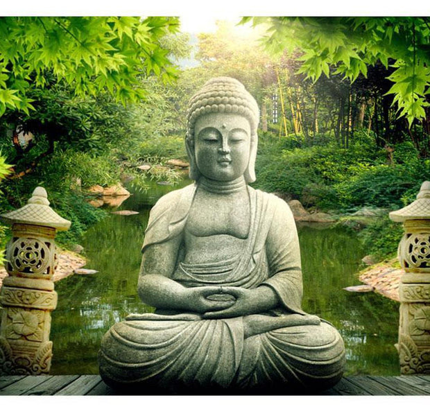 Peel & Stick Zen Wall Mural - Buddha's Garden - Removable Wall Decals