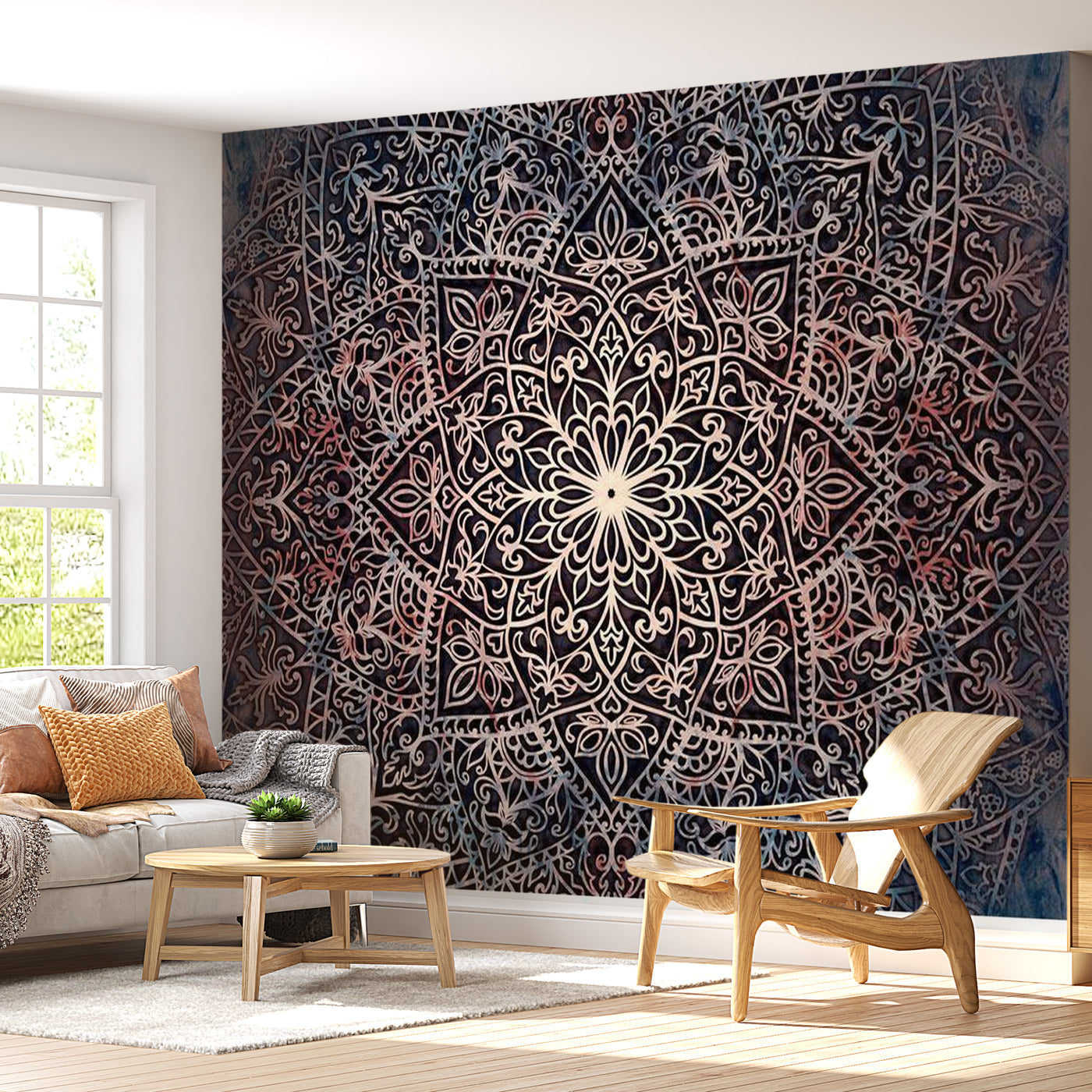Peel & Stick Mandala Wall Mural - Exotic Mandala - Removable Wall Decals