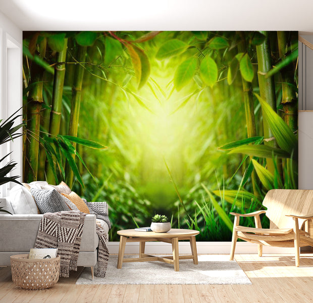 Peel & Stick Zen Wall Mural - Forest Bamboo Fairy - Removable Wall Decals
