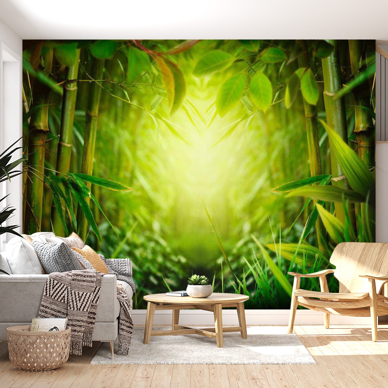 Peel & Stick Zen Wall Mural - Forest Bamboo Fairy - Removable Wall Decals