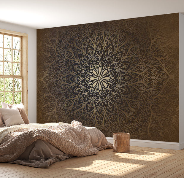 Peel & Stick Mandala Wall Mural - Geometric Flower Mandala - Removable Wall Decals