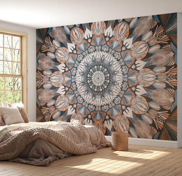 Peel & Stick Mandala Wall Mural - Boho Geometric Mandala - Removable Wall Decals