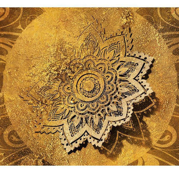 Peel & Stick Mandala Wall Mural - Golden Mandala - Removable Wall Decals