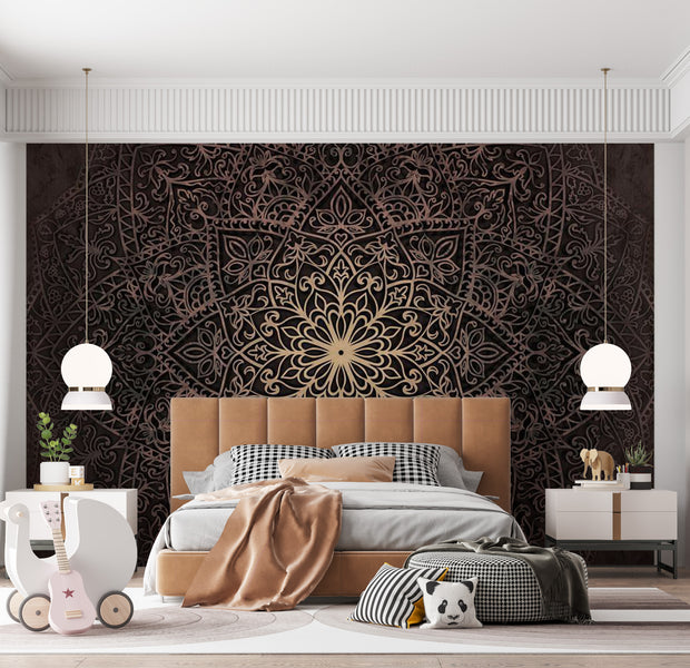 Peel & Stick Mandala Wall Mural - Lotus Mandala - Removable Wall Decals