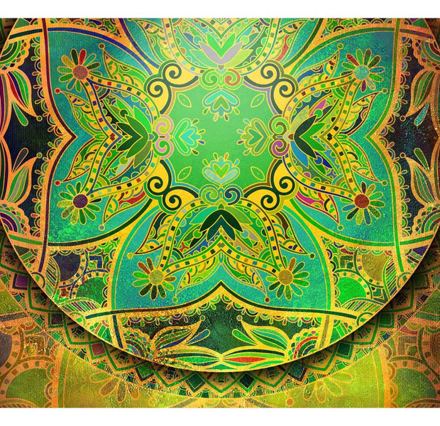 Peel & Stick Mandala Wall Mural - Mandala Emerald Fantasy - Removable Wall Decals