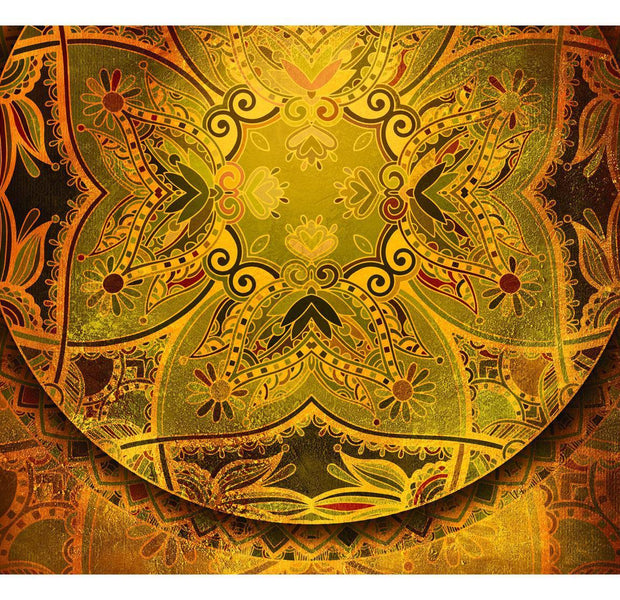 Peel & Stick Mandala Wall Mural - Mandala Golden Poem - Removable Wall Decals