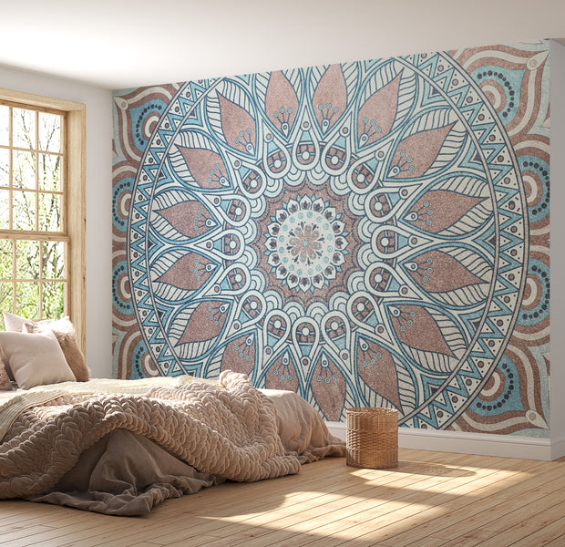 Peel & Stick Mandala Wall Mural - Oriental Circle Mandala - Removable Wall Decals