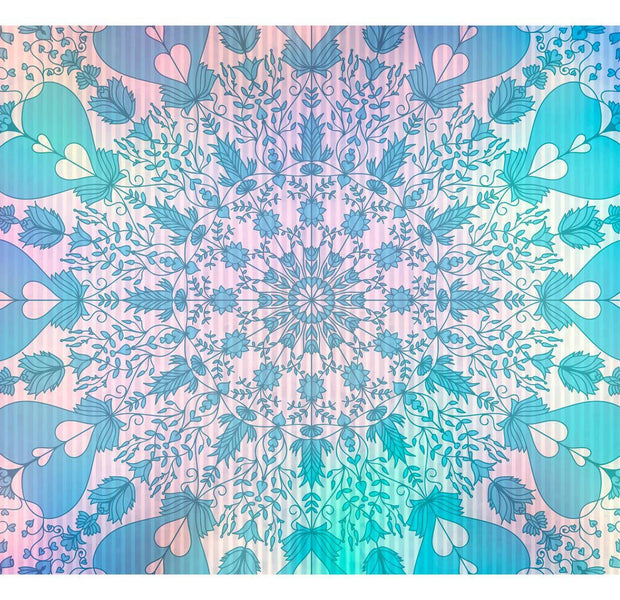 Peel & Stick Mandala Wall Mural - Pink Blue Mandala - Removable Wall Decals