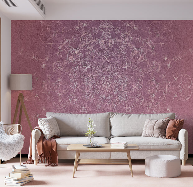 Peel & Stick Mandala Wall Mural - Simple Mandala Pastel - Removable Wall Decals