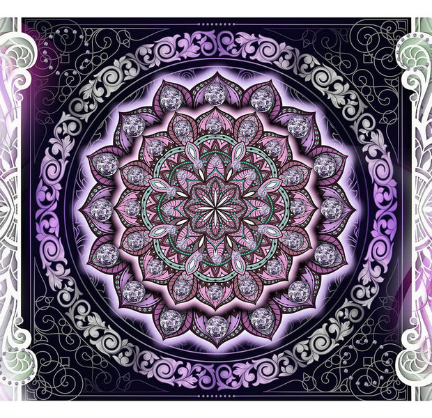 Peel & Stick Mandala Wall Mural - Stained Glass Mandala - Removable Wall Decals