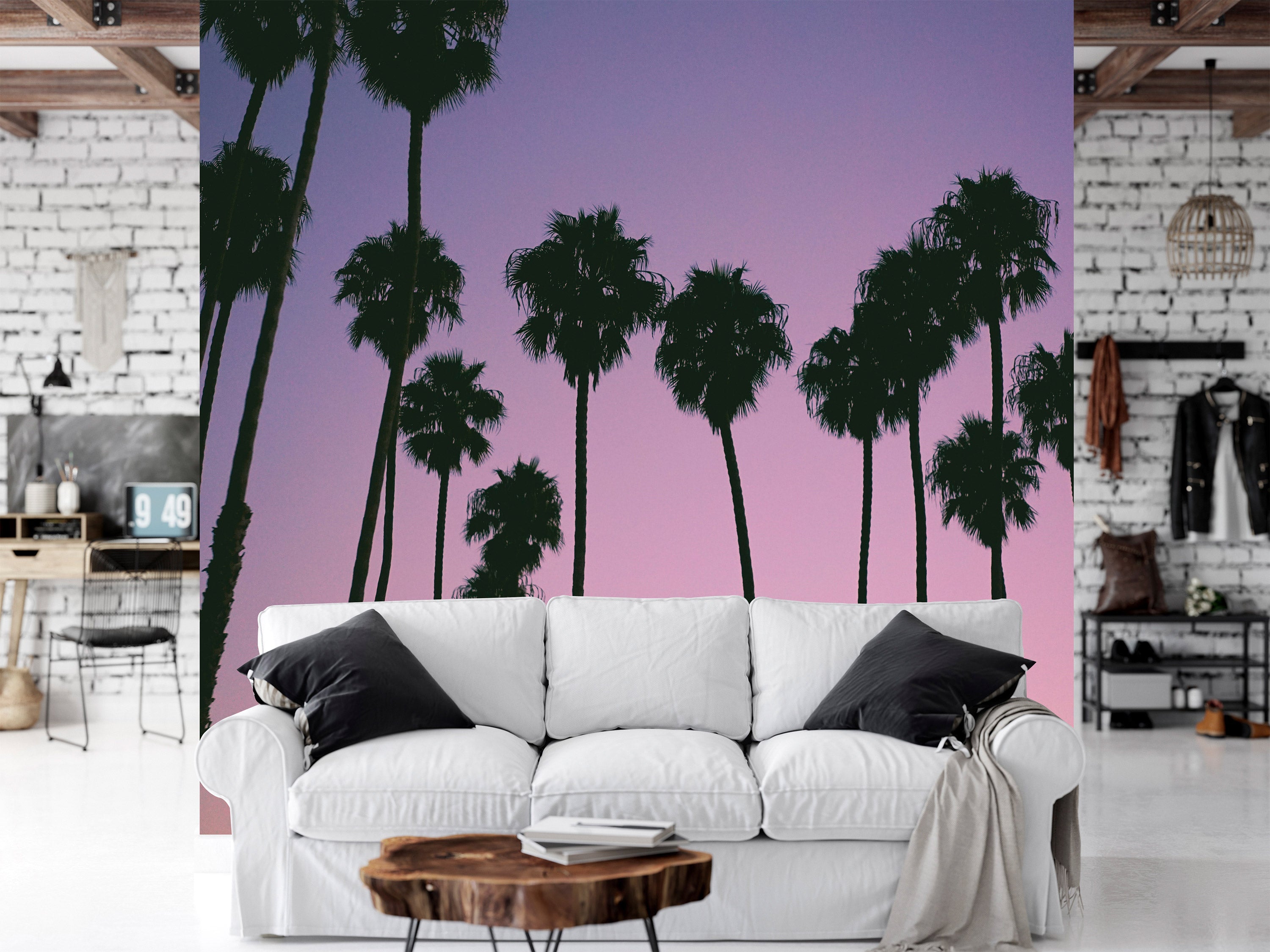 Tropical Wallaper Wall Mural - Purple Sunset-Tiptophomedecor