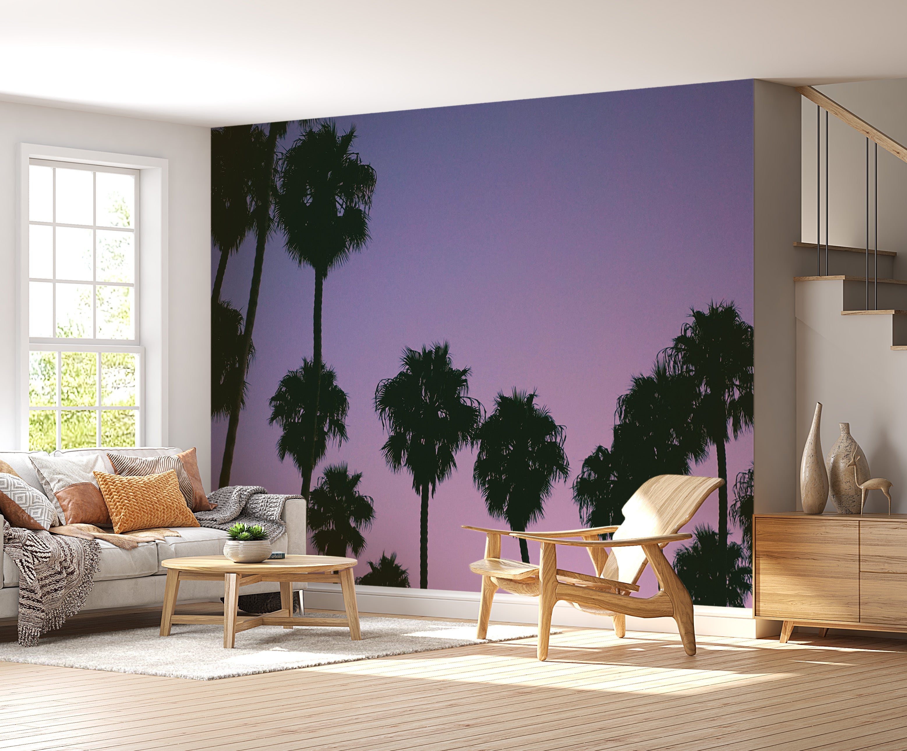 Tropical Wallaper Wall Mural - Purple Sunset-Tiptophomedecor