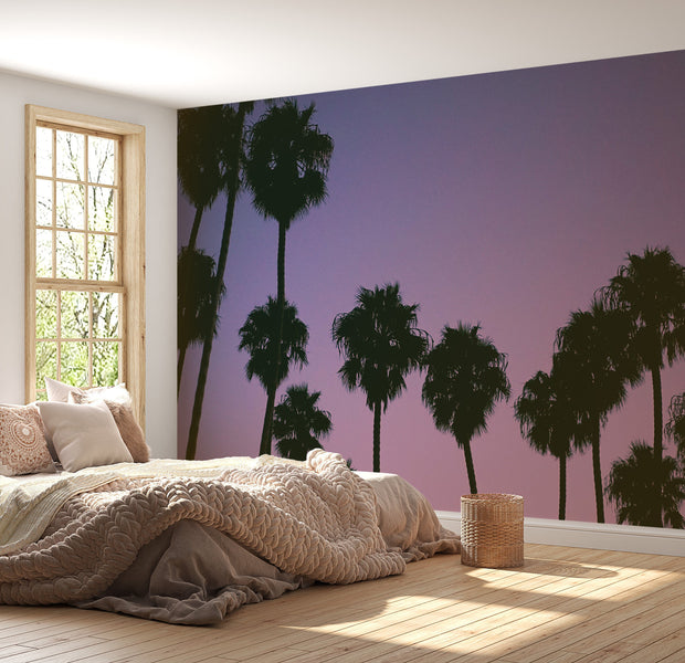 Tropical Wallaper Wall Mural - Purple Sunset-Tiptophomedecor