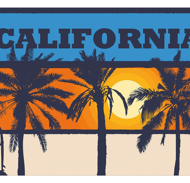 Tropical Wallpaper Wall Mural - California Surfing