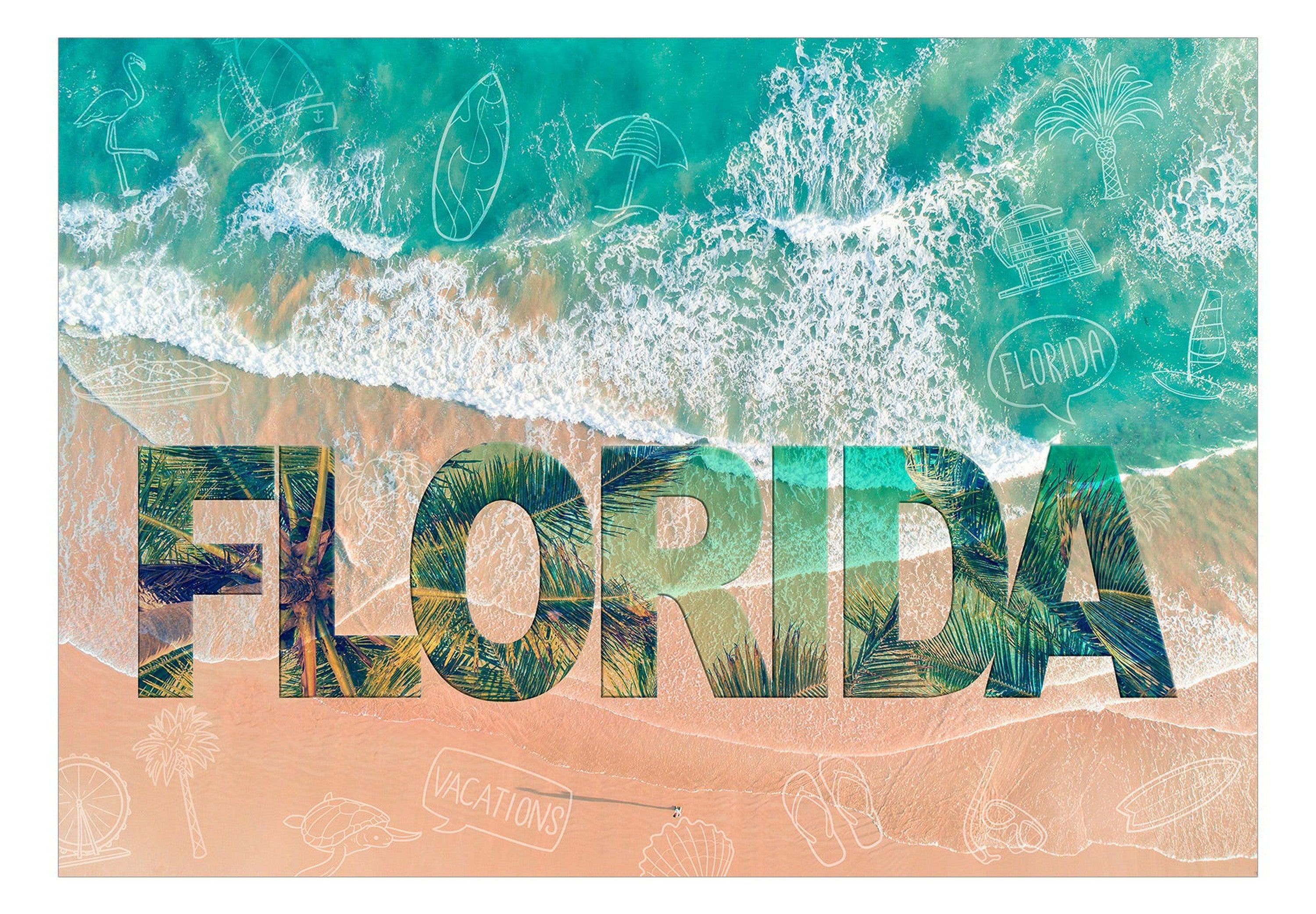 Tropical Wallpaper Wall Mural - Florida Beach