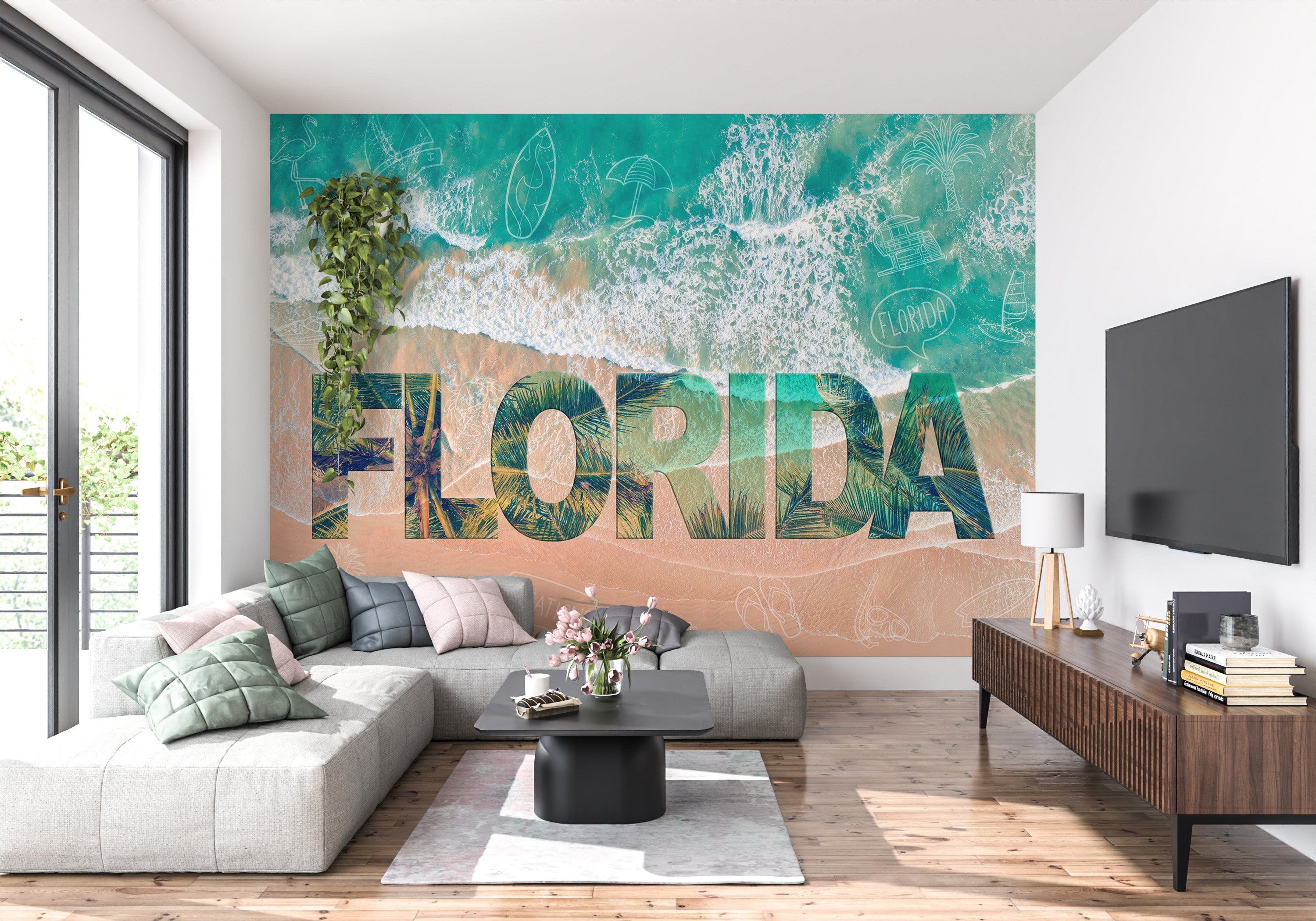 Tropical Wallpaper Wall Mural - Florida Beach-Tiptophomedecor