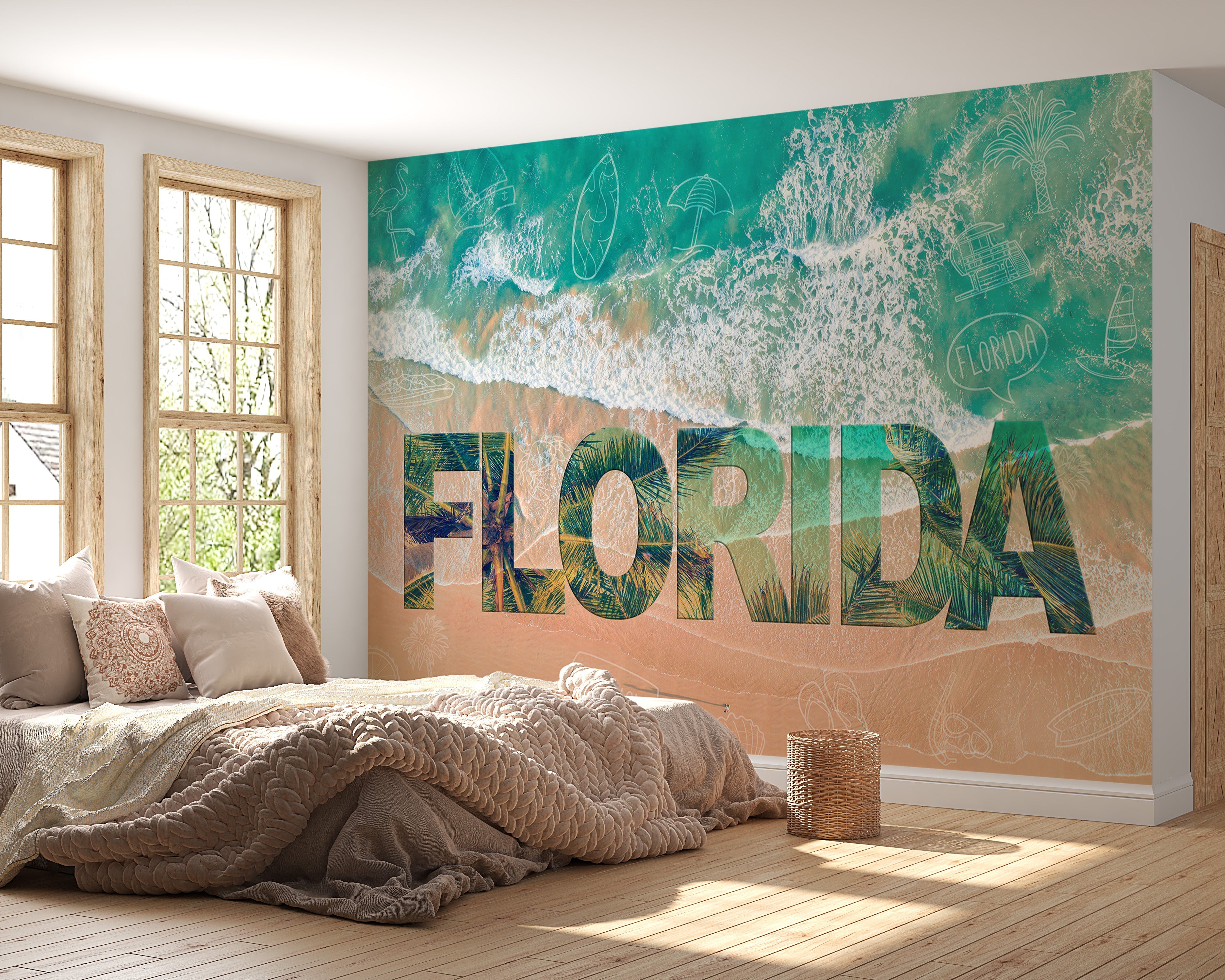 Tropical Wallpaper Wall Mural - Florida Beach-Tiptophomedecor