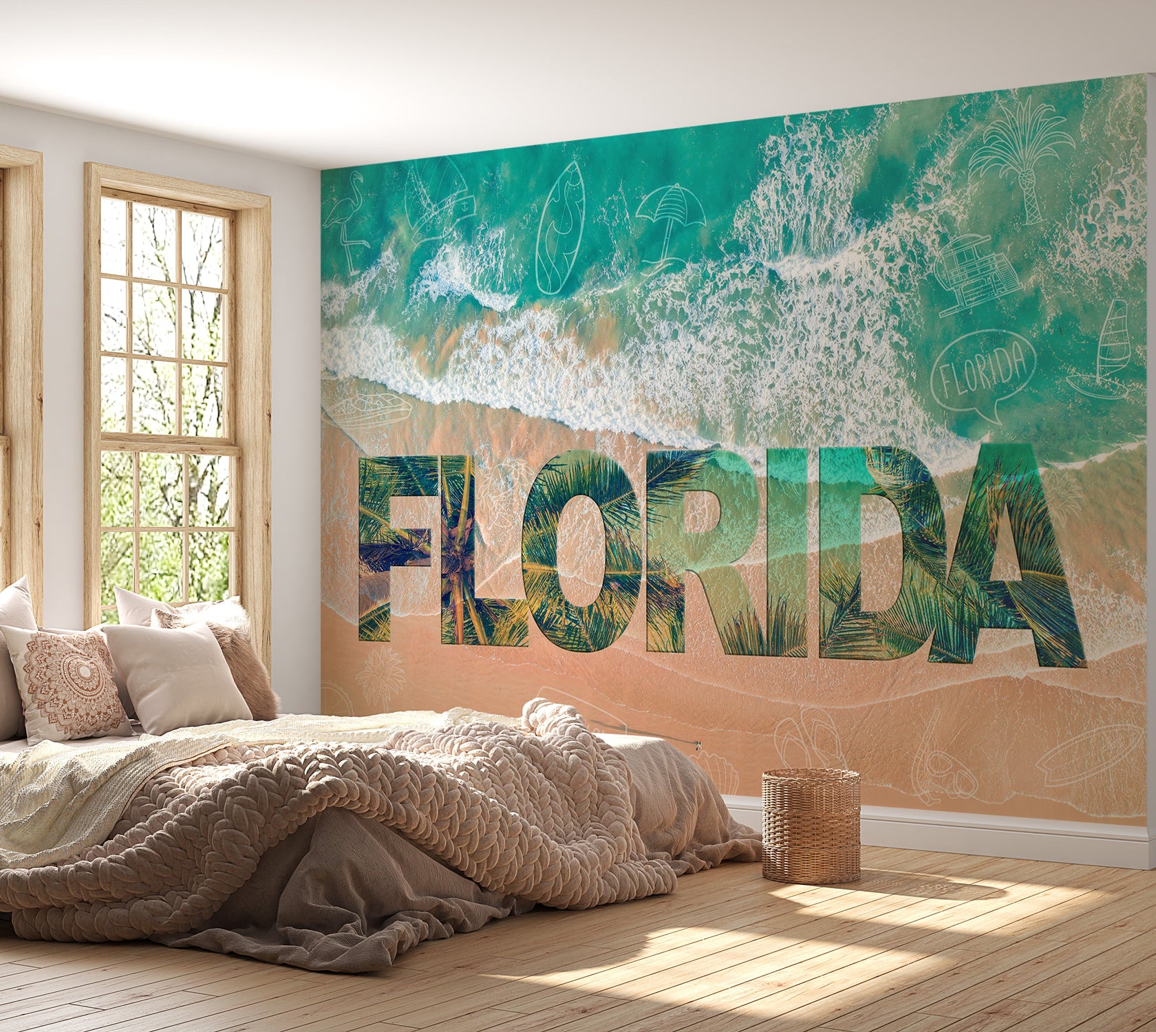 Tropical Wallpaper Wall Mural - Florida Beach-Tiptophomedecor