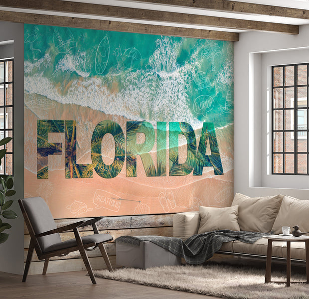 Tropical Wallpaper Wall Mural - Florida Beach-Tiptophomedecor