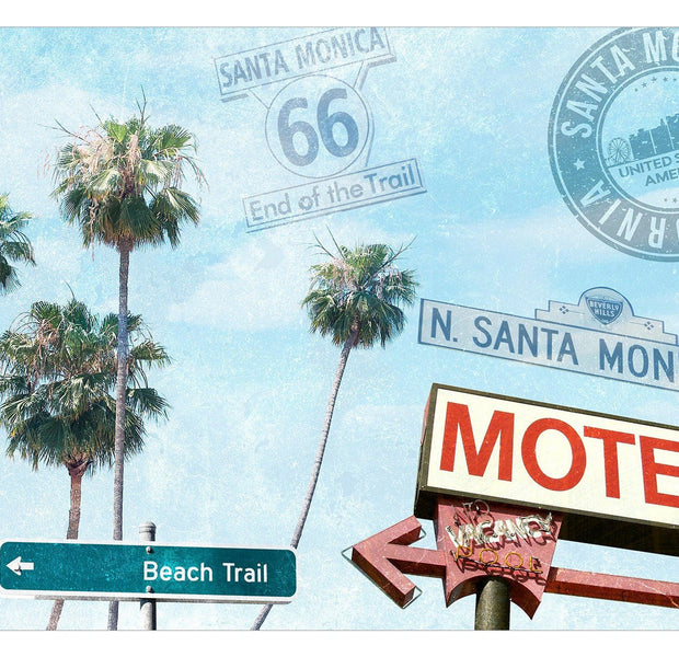 Tropical Wallpaper Wall Mural - Santa Monica Collage