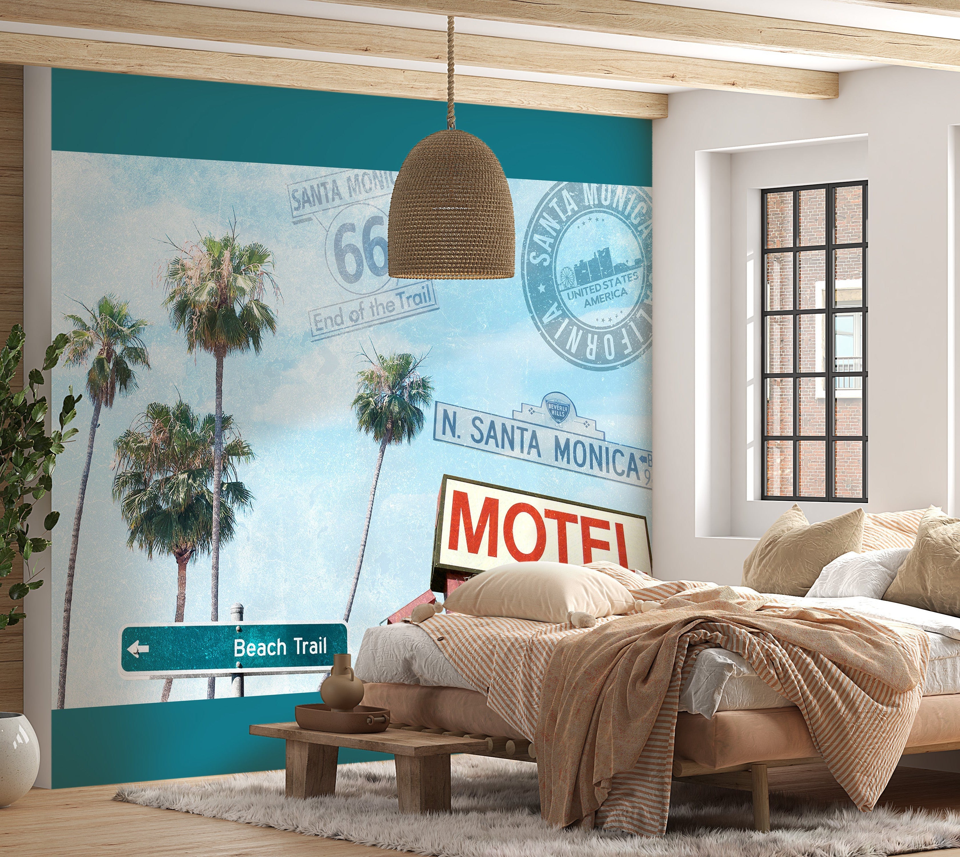 Tropical Wallpaper Wall Mural - Santa Monica Collage-Tiptophomedecor