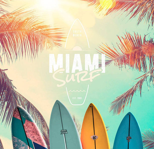 Tropical Wallpaper Wall Mural - South Beach Miami Surf