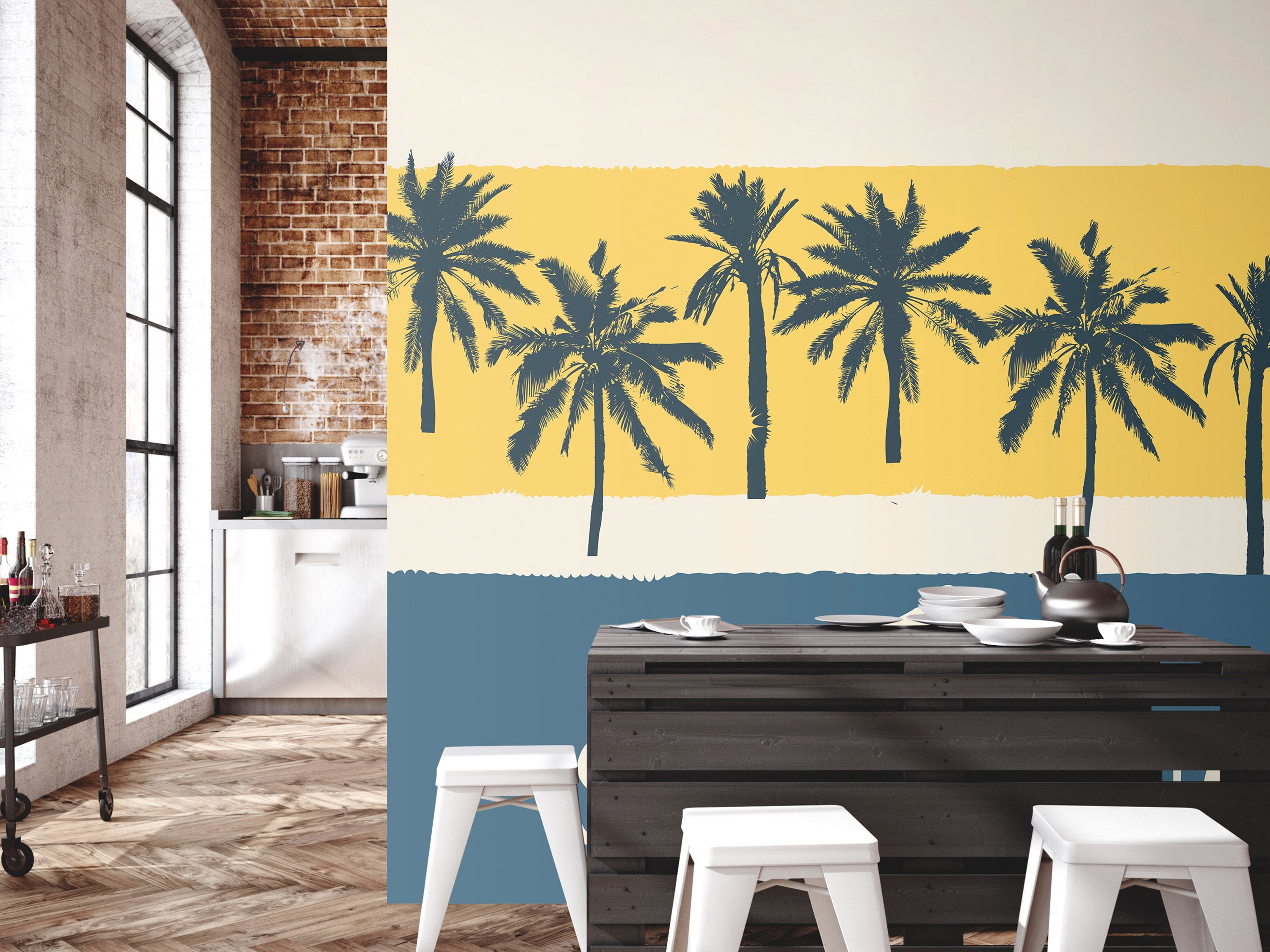 Tropical Wallpaper Wall Mural - Surfing-Tiptophomedecor