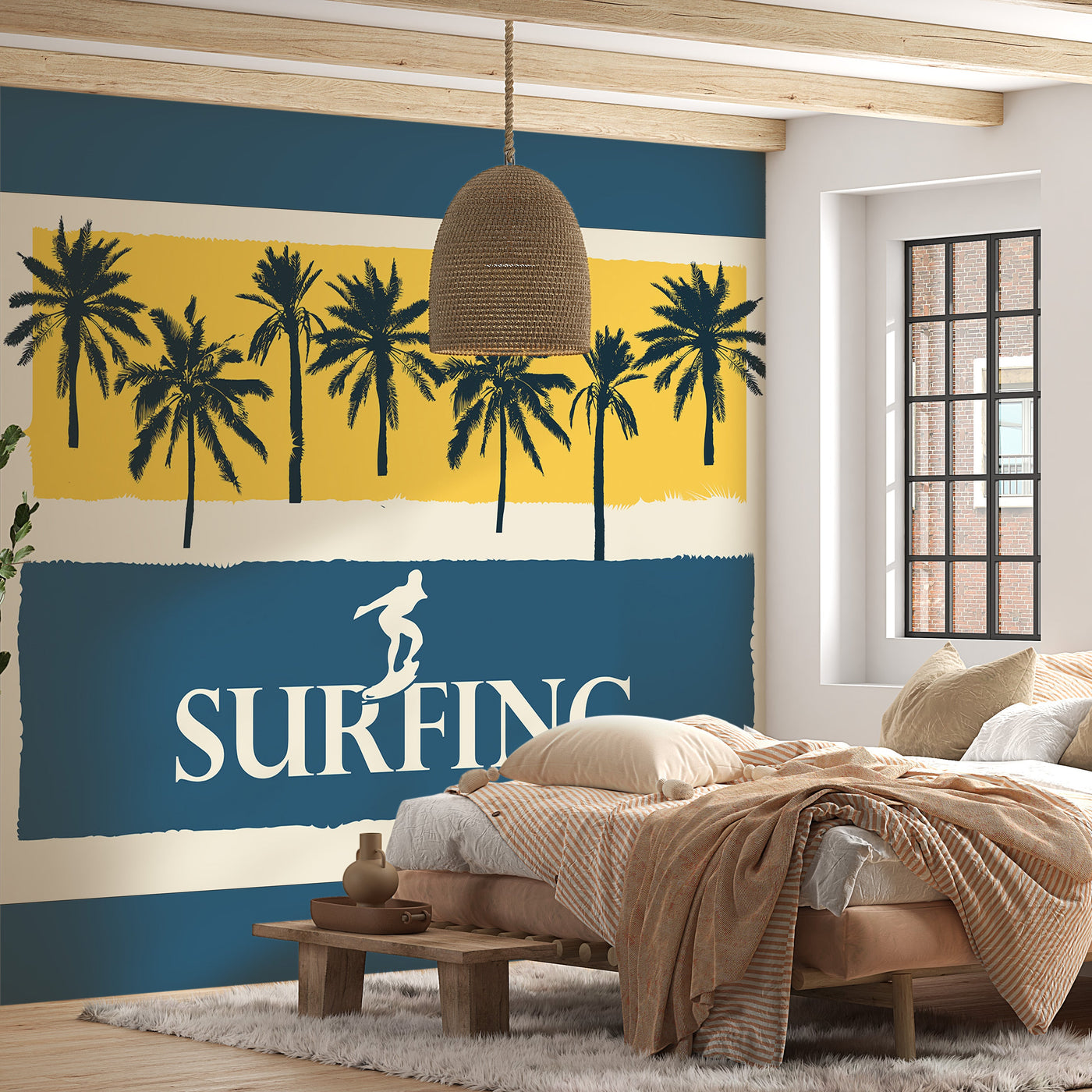 Tropical Wallpaper Wall Mural - Surfing-Tiptophomedecor