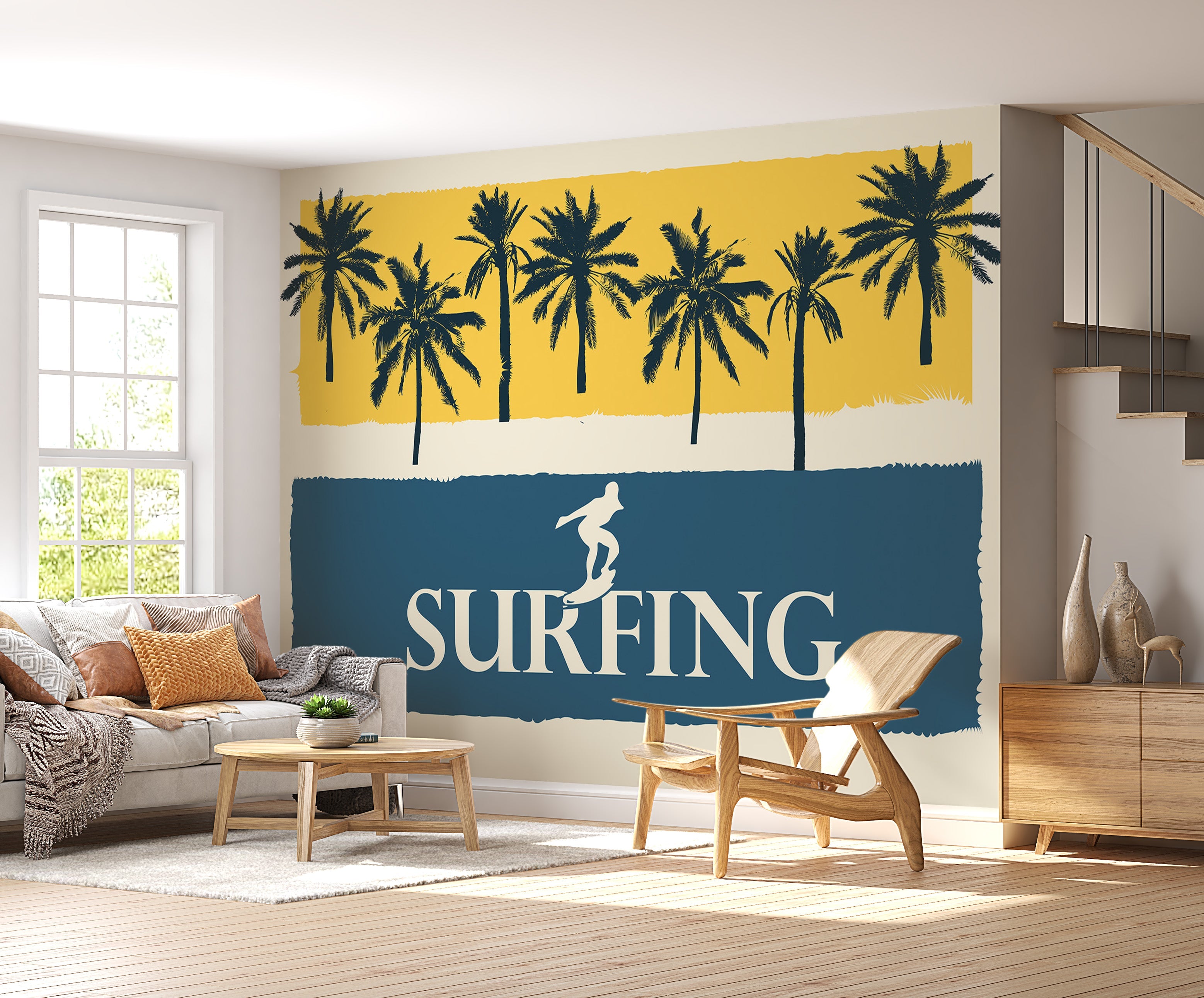 Tropical Wallpaper Wall Mural - Surfing-Tiptophomedecor