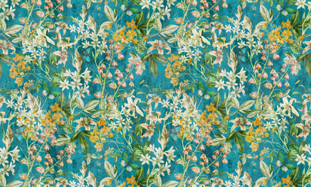 Premium Wallpaper Wall Mural - Spring Garden  Aqua Blue