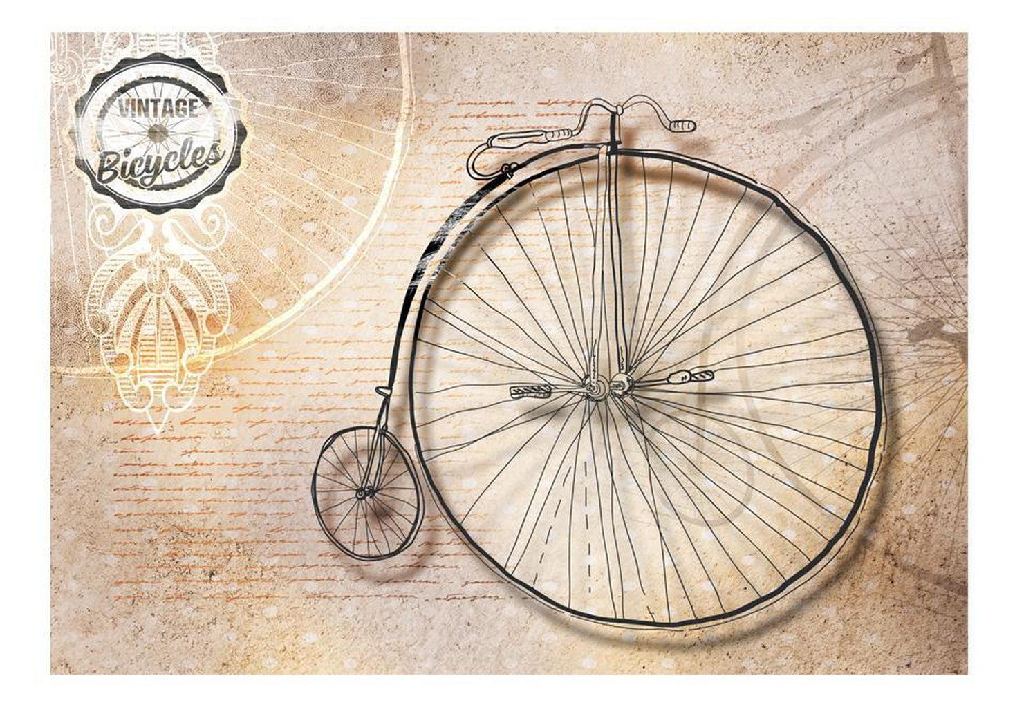Vintage Wallpaper Wall Mural - Antique Bicycle In Sepia
